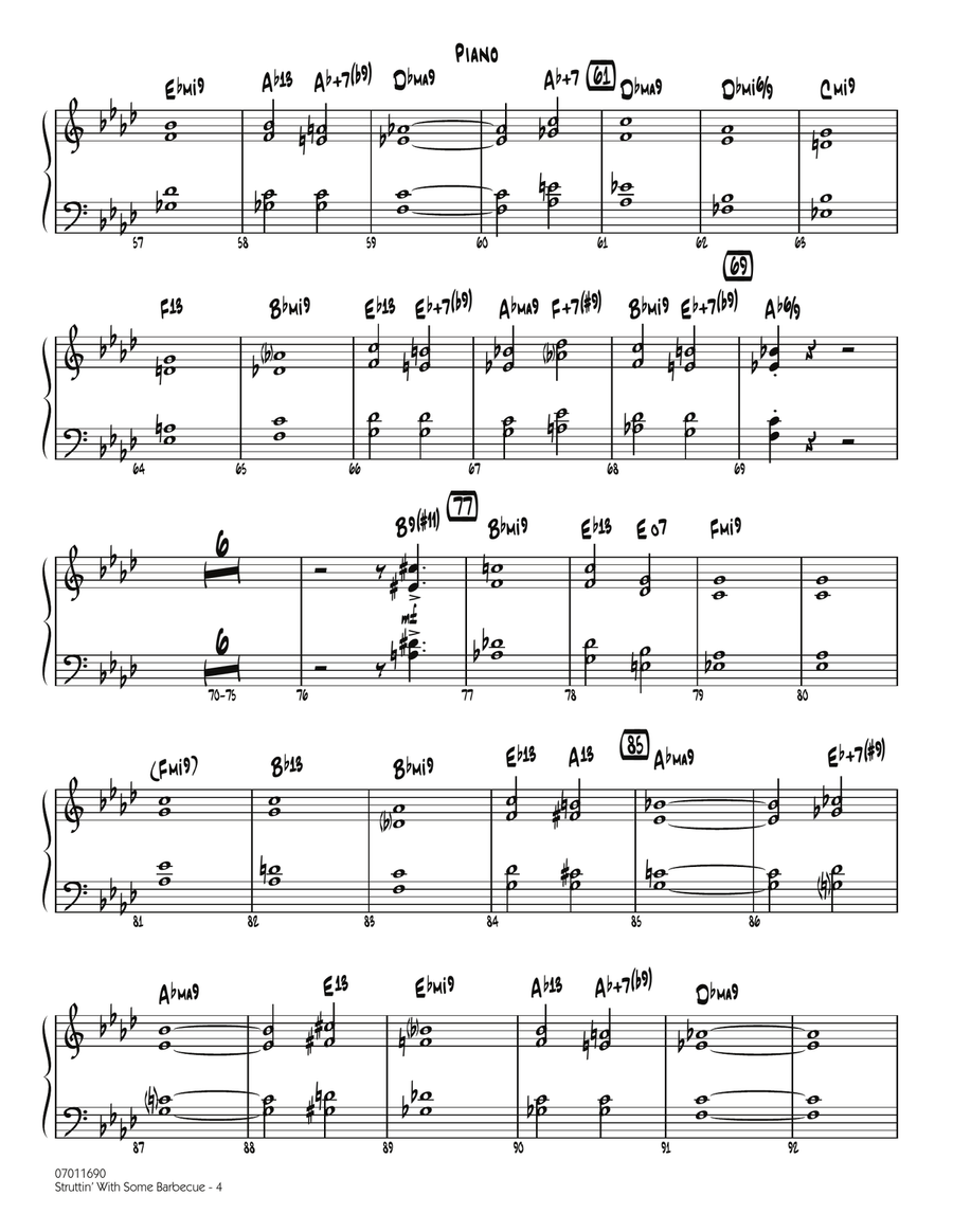 Struttin' with Some Barbecue - Piano Jazz Ensemble scores gallery preview page 4