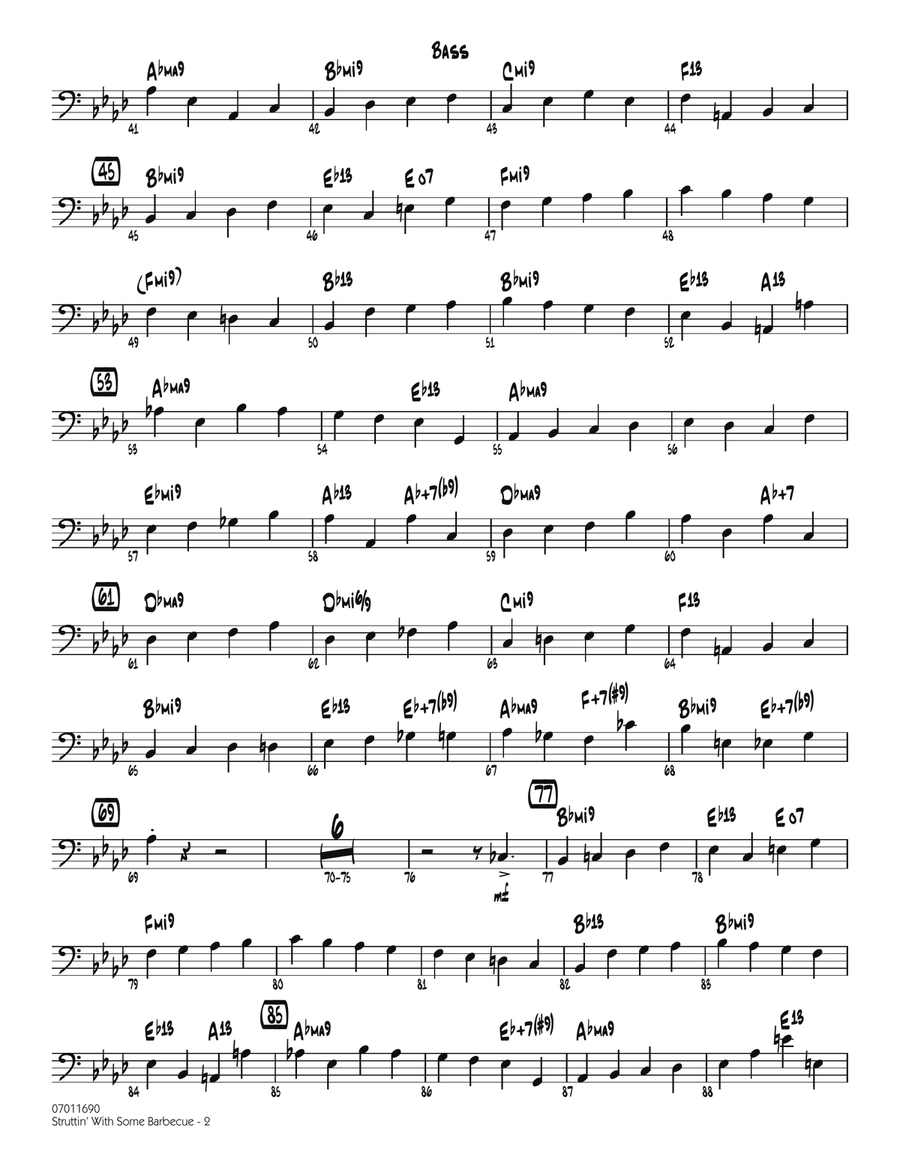 Struttin' with Some Barbecue - Bass Jazz Ensemble scores gallery preview page 2