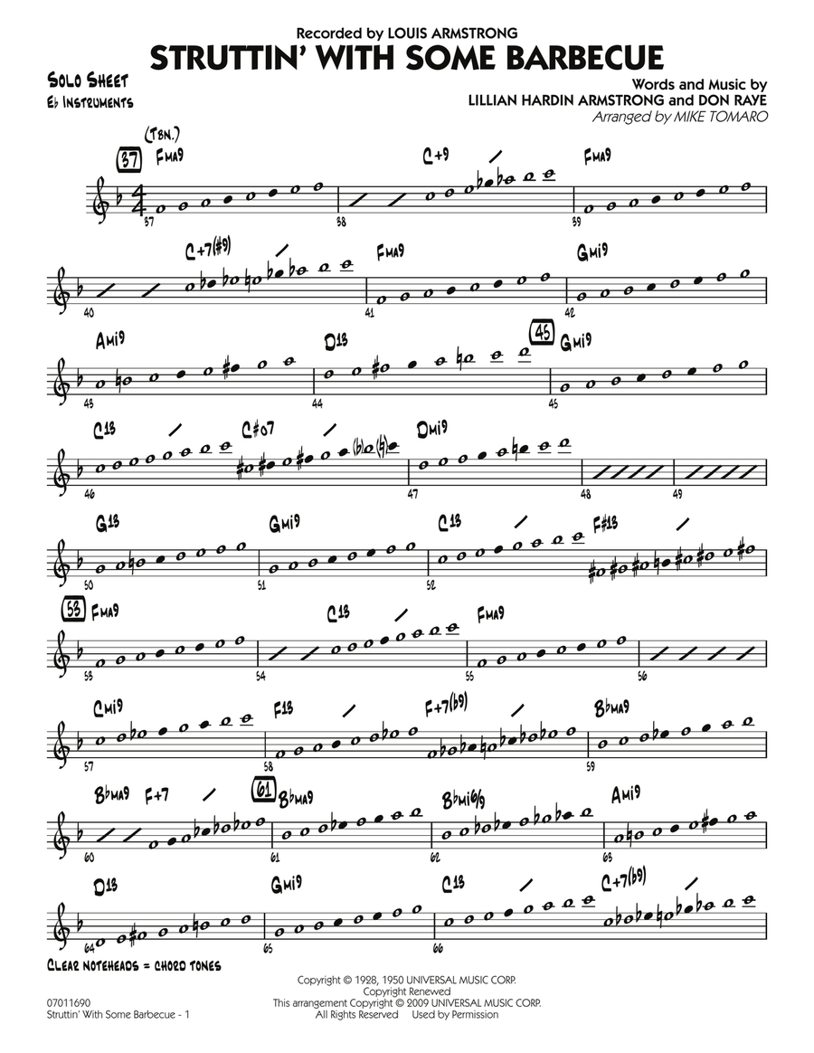 Struttin' with Some Barbecue - Eb Solo Sheet Jazz Ensemble scores gallery preview page 1