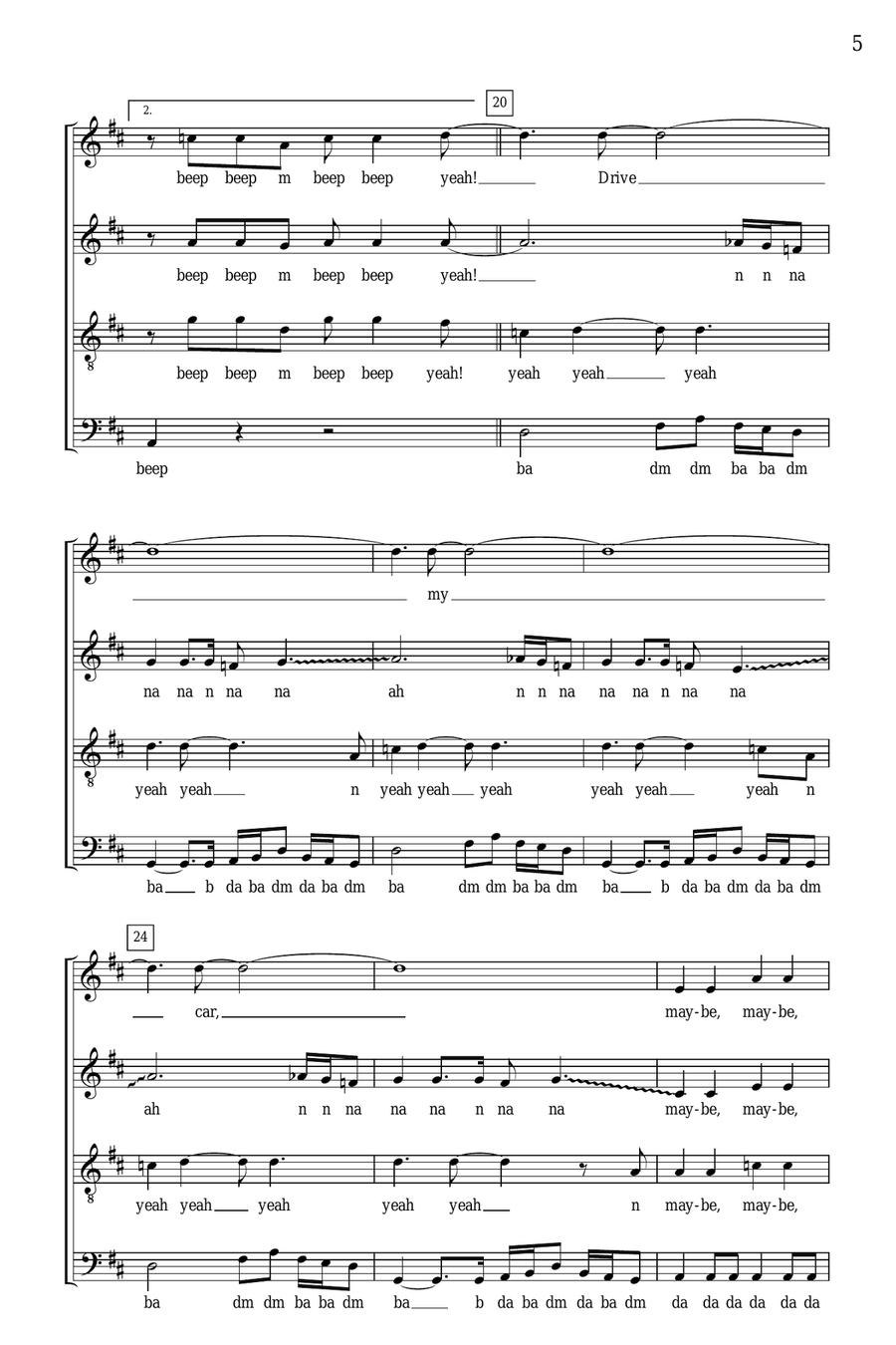 Drive My Car Drive My Car 4-Part scores gallery preview page 4