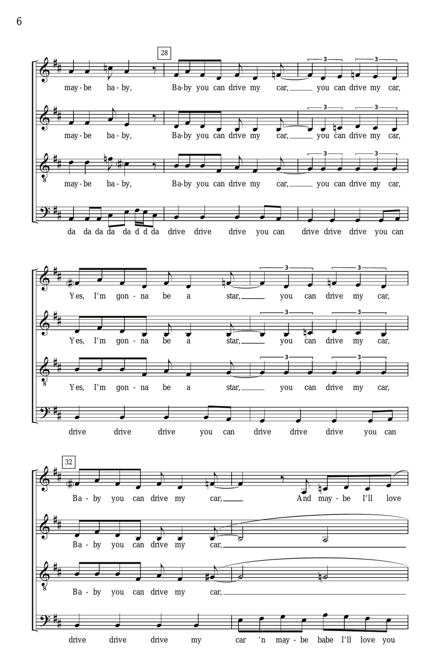 Drive My Car Drive My Car 4-Part scores gallery preview page 5
