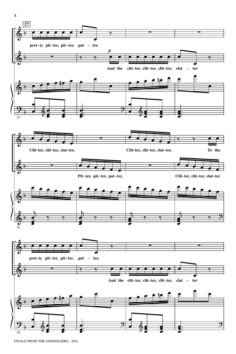 Finale from The Gondoliers (Dance a Cachucha) SSA scores gallery preview page 3