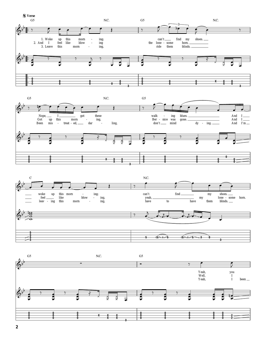 Walkin' Blues Walkin' Blues Acoustic Guitar scores gallery preview page 2