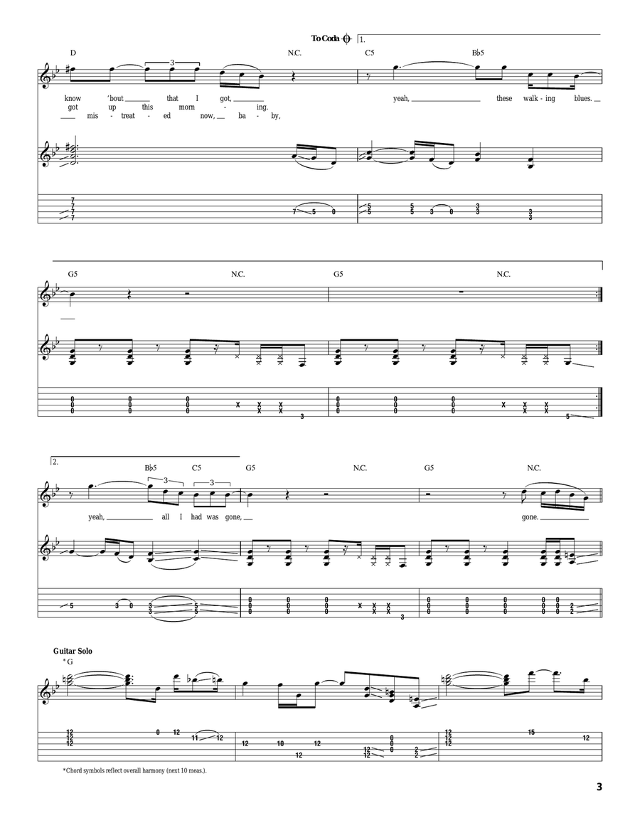 Walkin' Blues Walkin' Blues Acoustic Guitar scores gallery preview page 3