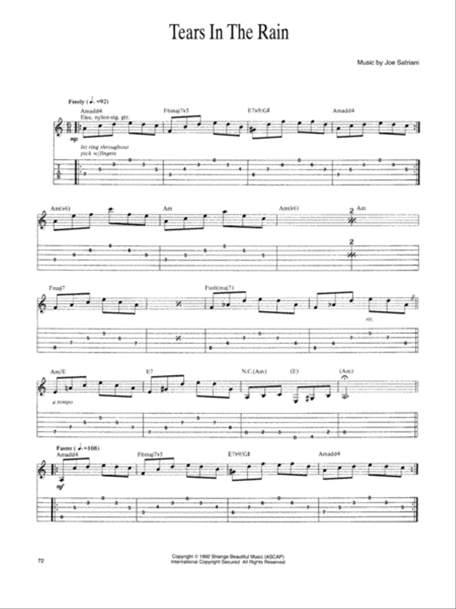 Tears In The Rain Electric Guitar scores gallery preview page 1