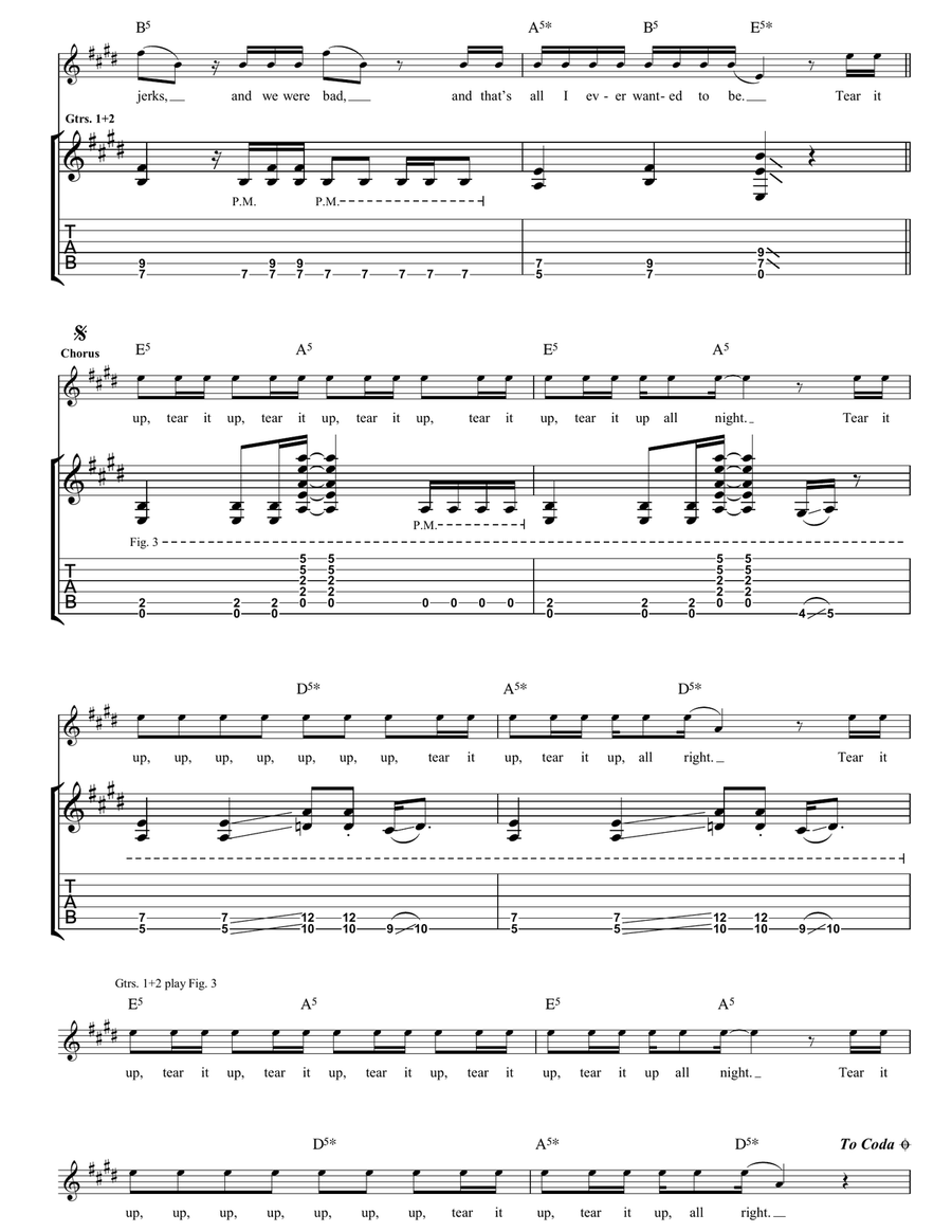 Tear It Up Tear It Up Guitar Tablature scores gallery preview page 3