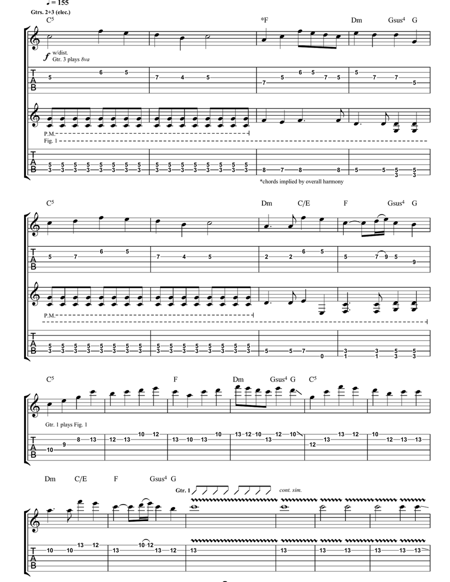 Victory Strikes Again Guitar Tablature scores gallery preview page 2