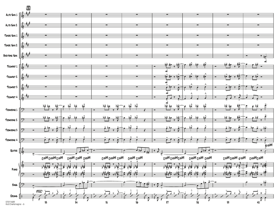 Kid Charlemagne - Conductor Score (Full Score) Jazz Ensemble scores gallery preview page 6