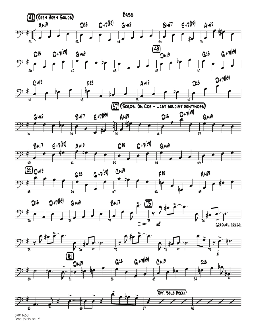 Pent Up House - Bass Pent Up House - Bass Jazz Ensemble scores gallery preview page 2