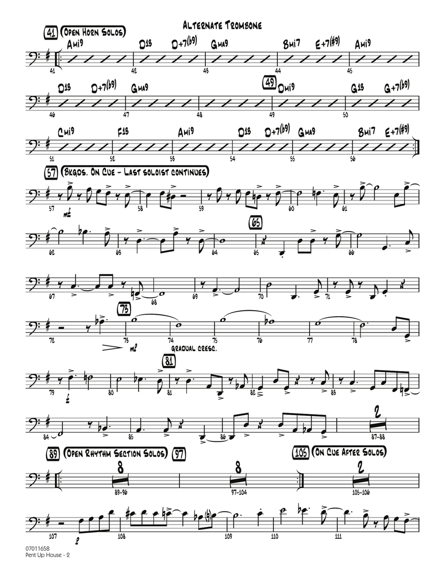 Pent Up House - Alternate Trombone Jazz Ensemble scores gallery preview page 2