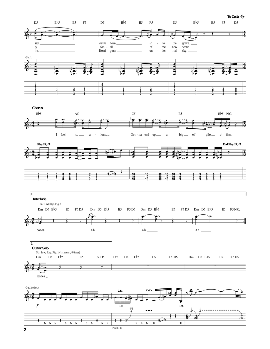 Them Bones Them Bones Acoustic Guitar scores gallery preview page 2
