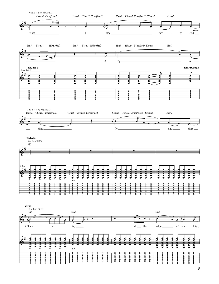 Fly One Time Fly One Time Acoustic Guitar scores gallery preview page 3
