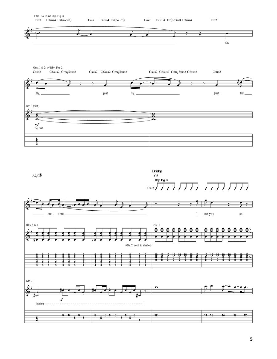 Fly One Time Fly One Time Acoustic Guitar scores gallery preview page 5