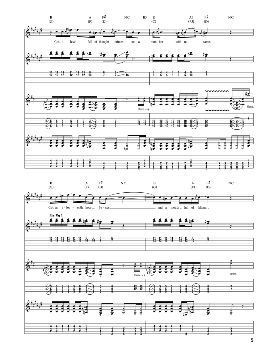 Number With No Name Number With No Name Acoustic Guitar scores gallery preview page 5