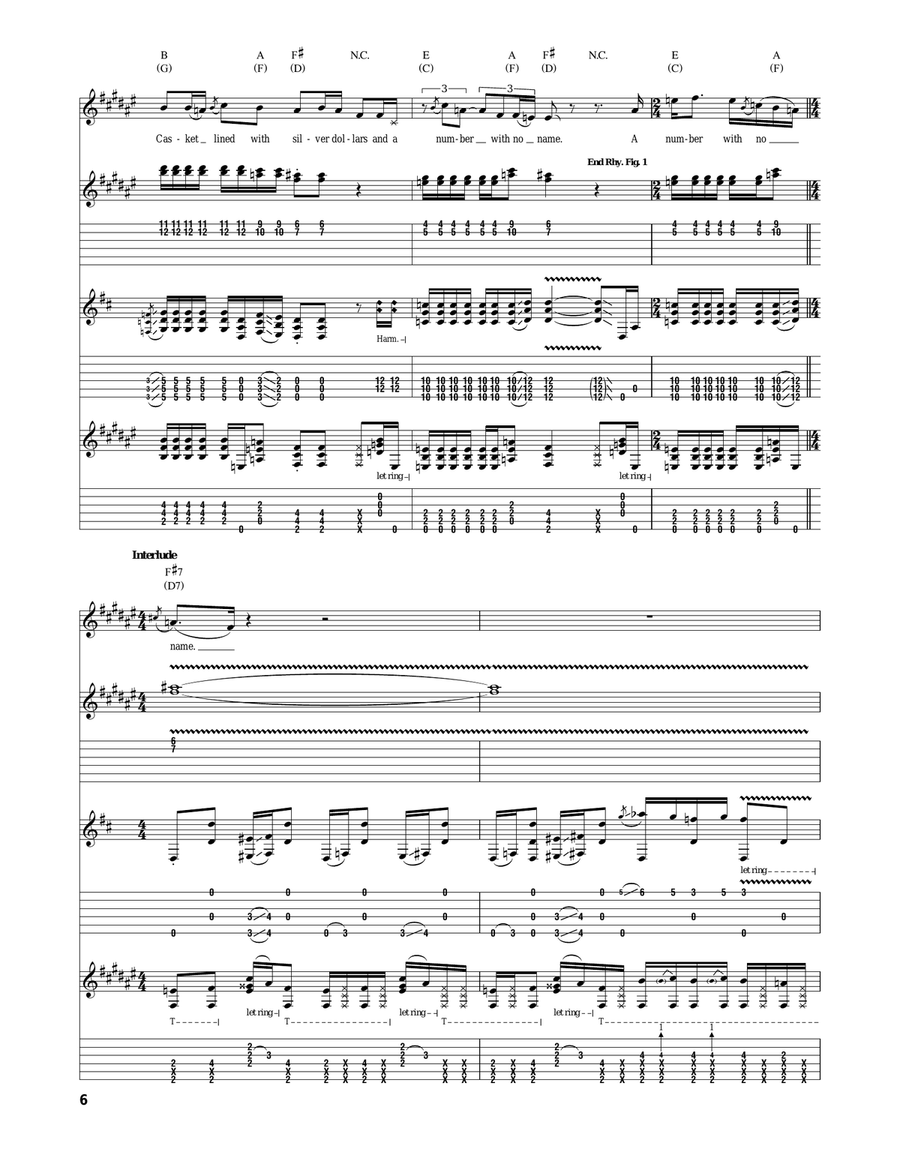 Number With No Name Number With No Name Acoustic Guitar scores gallery preview page 6