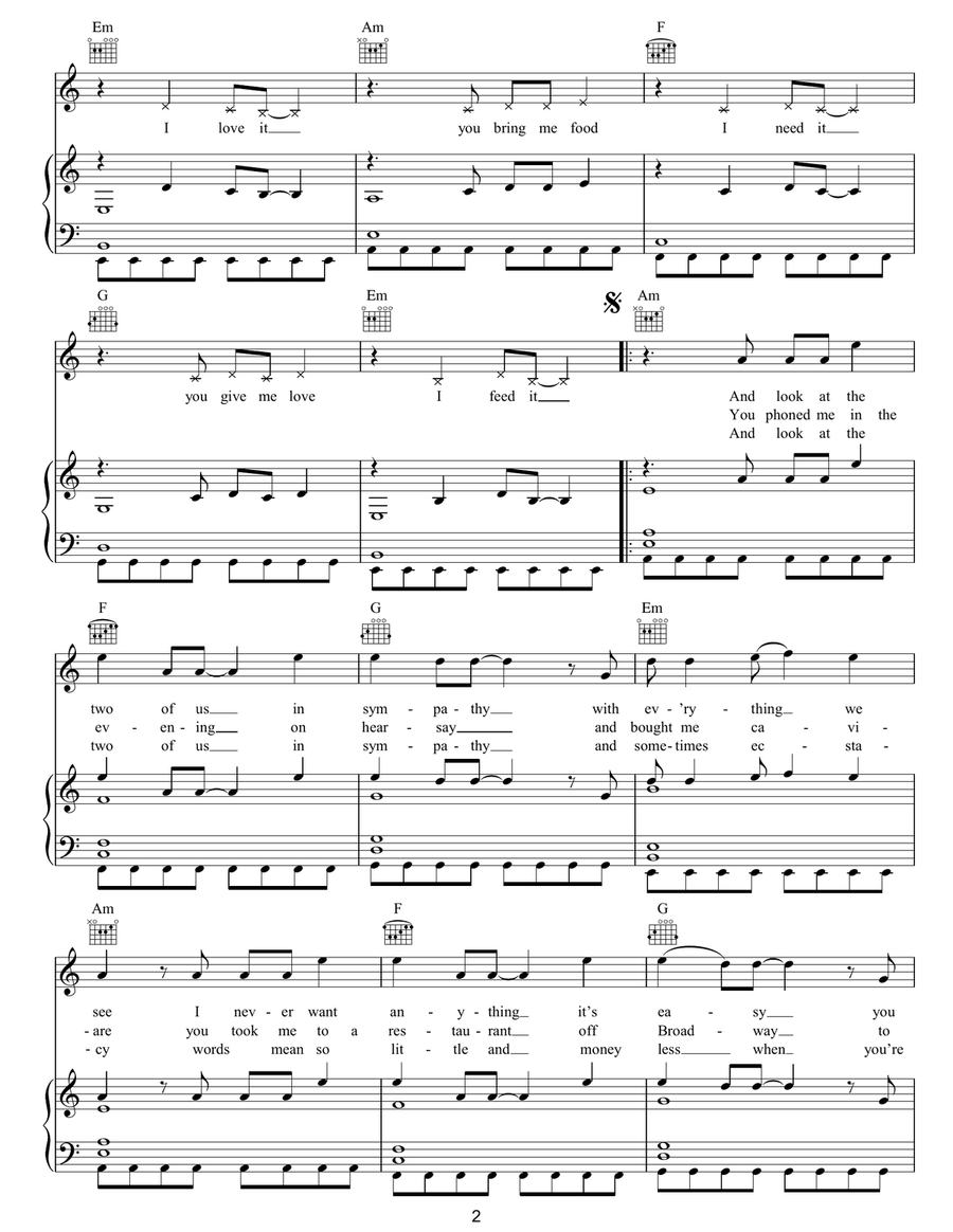 Rent Rent Piano, Vocal, Guitar scores gallery preview page 2