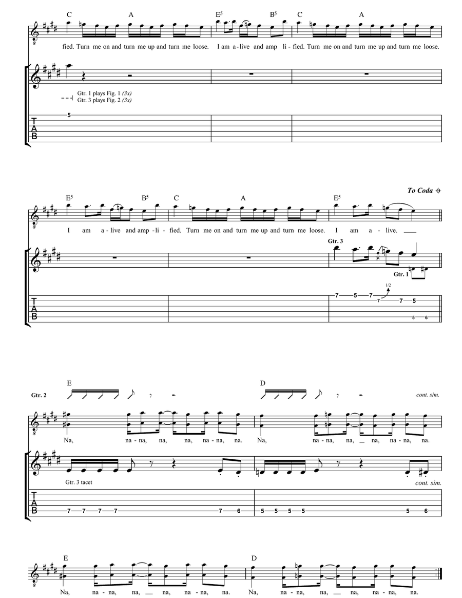 Alive And Amplified Alive And Amplified Guitar Tablature scores gallery preview page 3