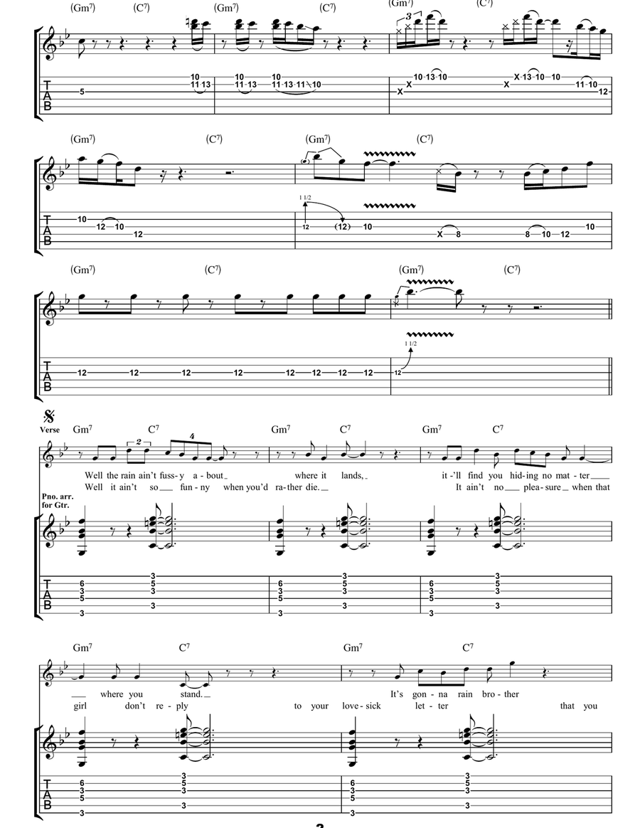 Calling Card Calling Card Guitar Tablature scores gallery preview page 2