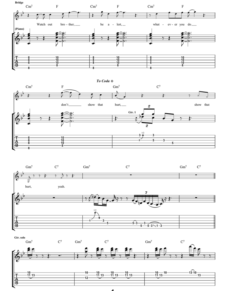 Calling Card Calling Card Guitar Tablature scores gallery preview page 4