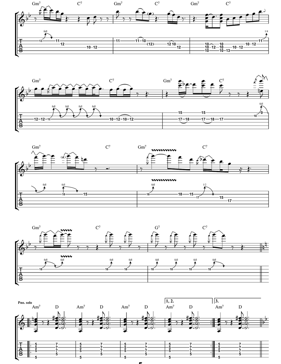 Calling Card Calling Card Guitar Tablature scores gallery preview page 5