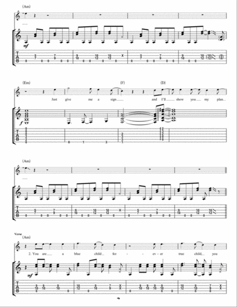 Moonchild Guitar Tablature scores gallery preview page 3