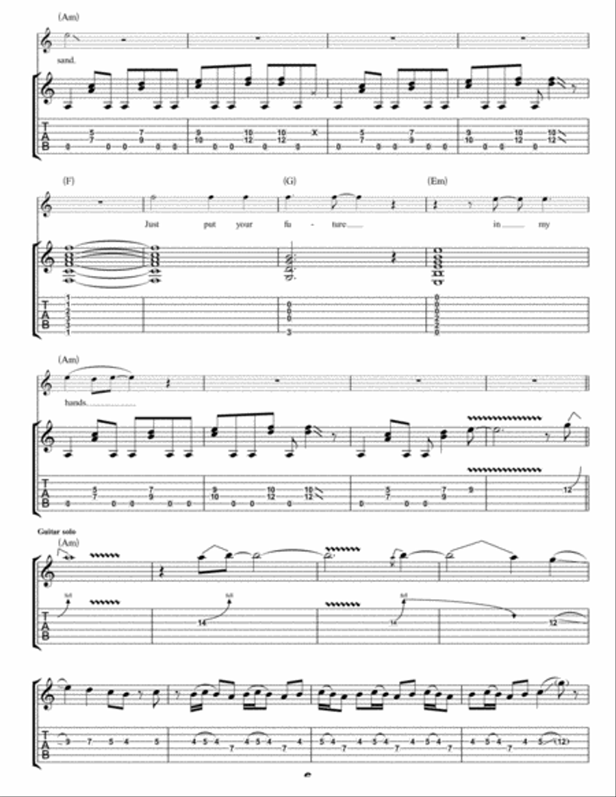 Moonchild Guitar Tablature scores gallery preview page 6