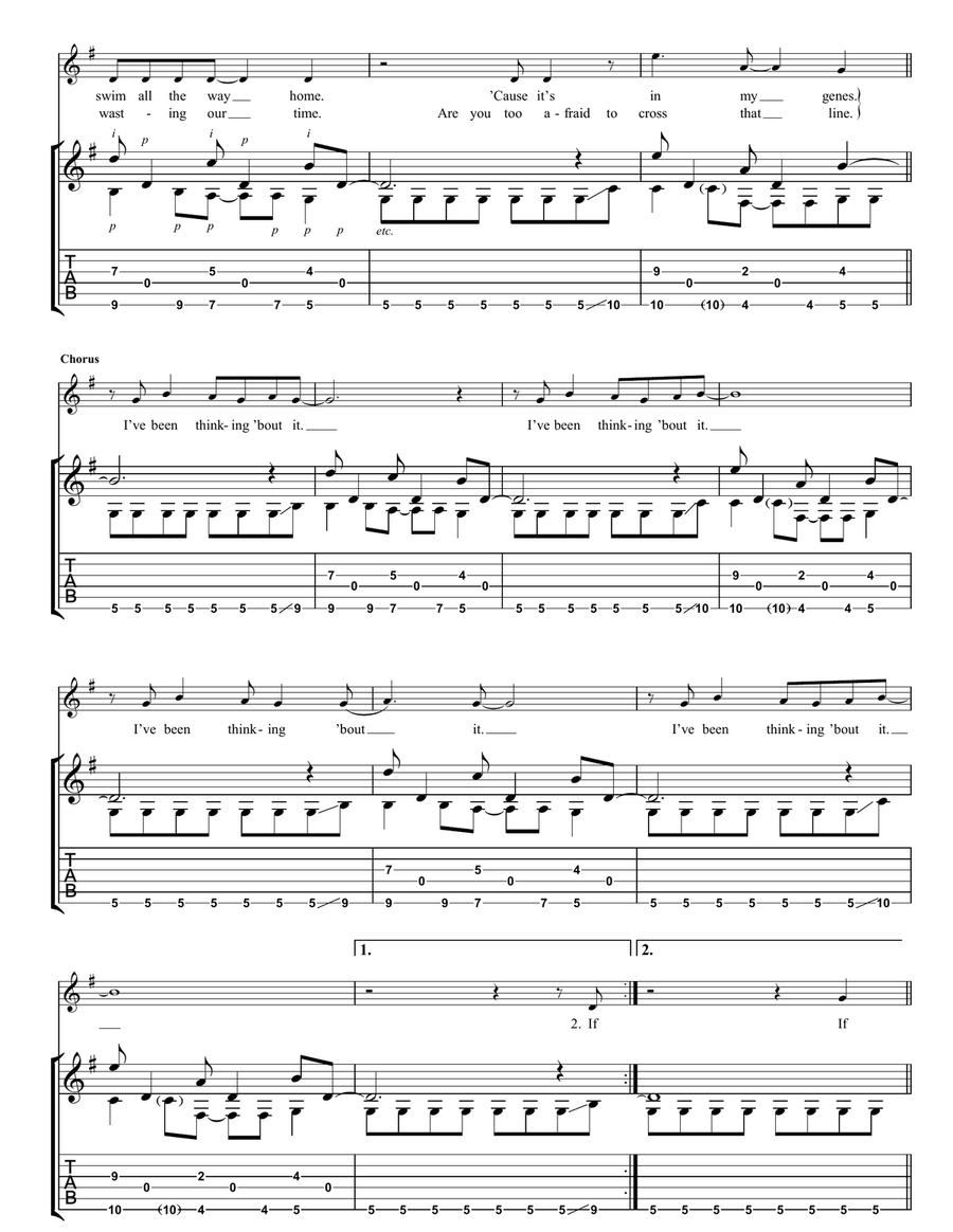 Been Thinking About It Been Thinking About It Guitar Tablature scores gallery preview page 2