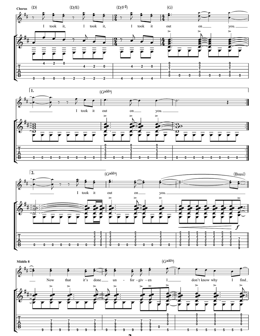 I Took It Out On You I Took It Out On You Acoustic Guitar scores gallery preview page 3