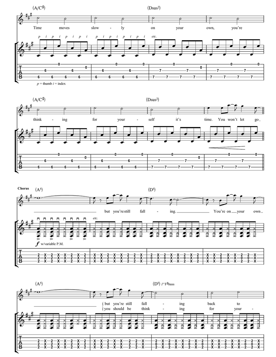 Won't Let Go Guitar Tablature scores gallery preview page 3