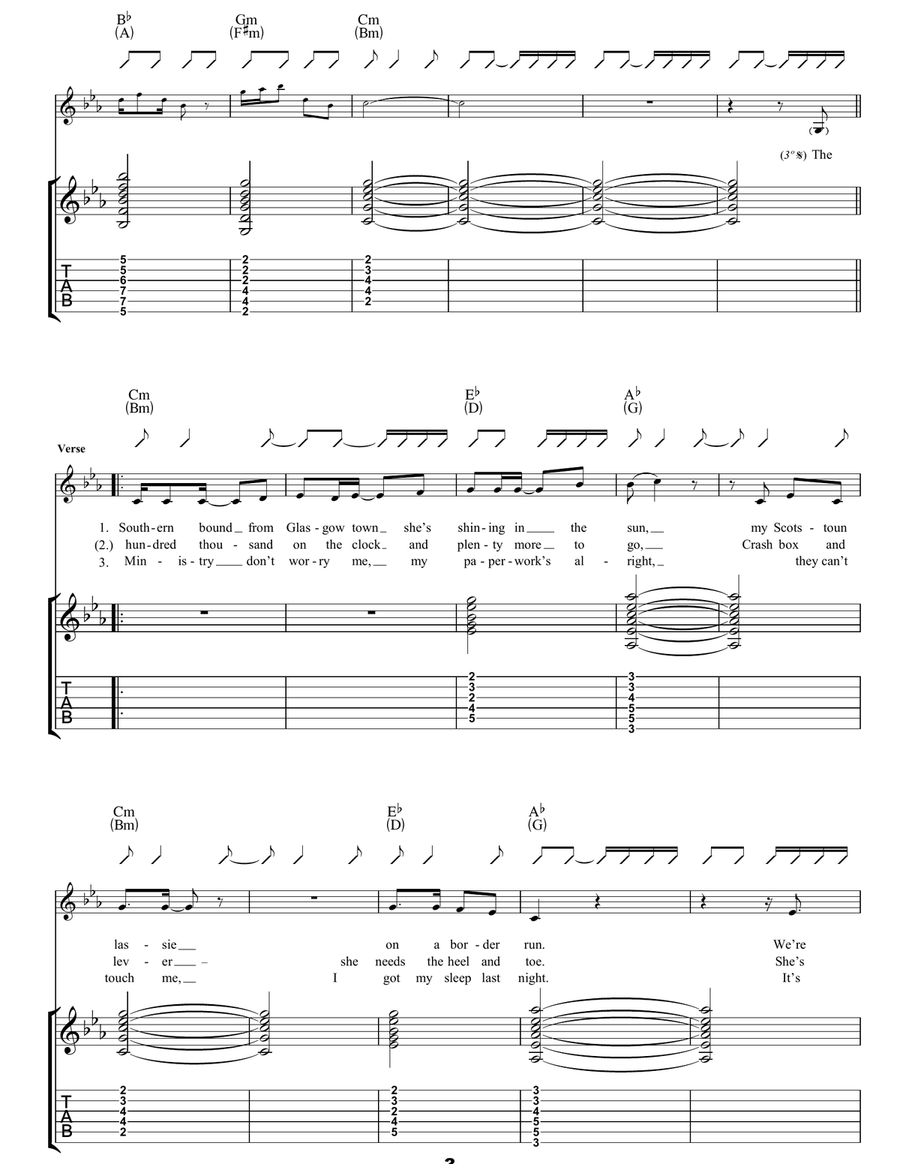 Border Reiver Guitar Tablature scores gallery preview page 3