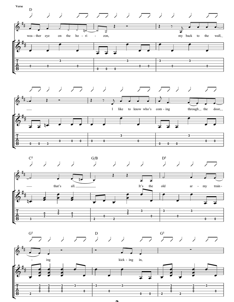 Cleaning My Gun Guitar Tablature scores gallery preview page 2
