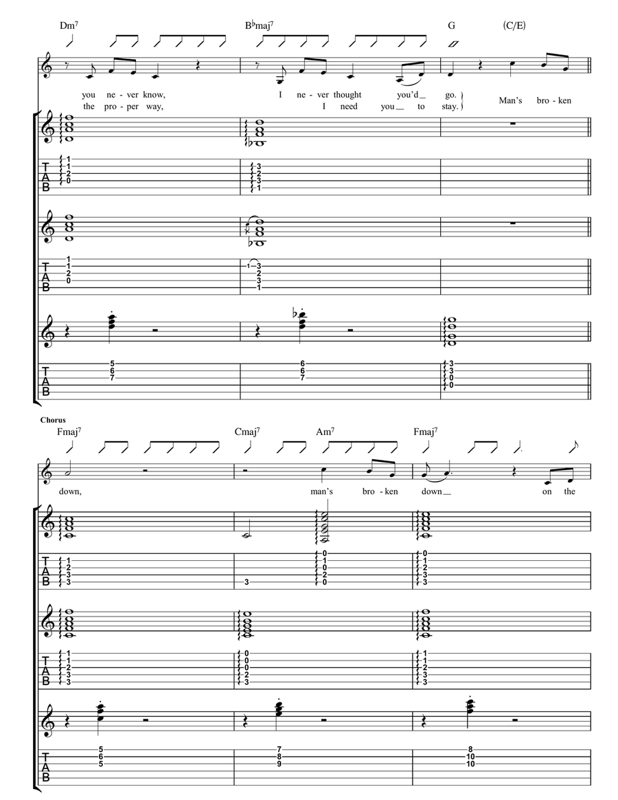 Hard Shoulder Guitar Tablature scores gallery preview page 3