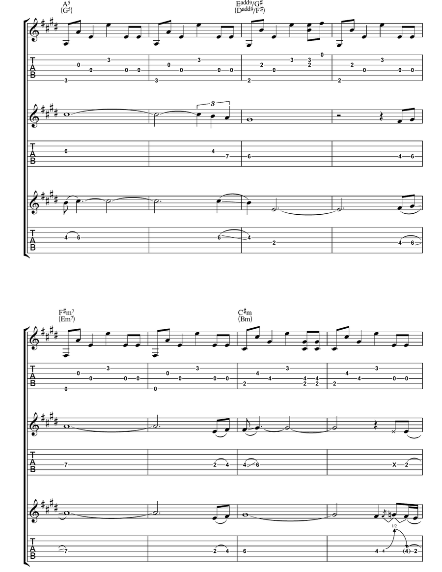 Remembrance Day Guitar Tablature scores gallery preview page 2