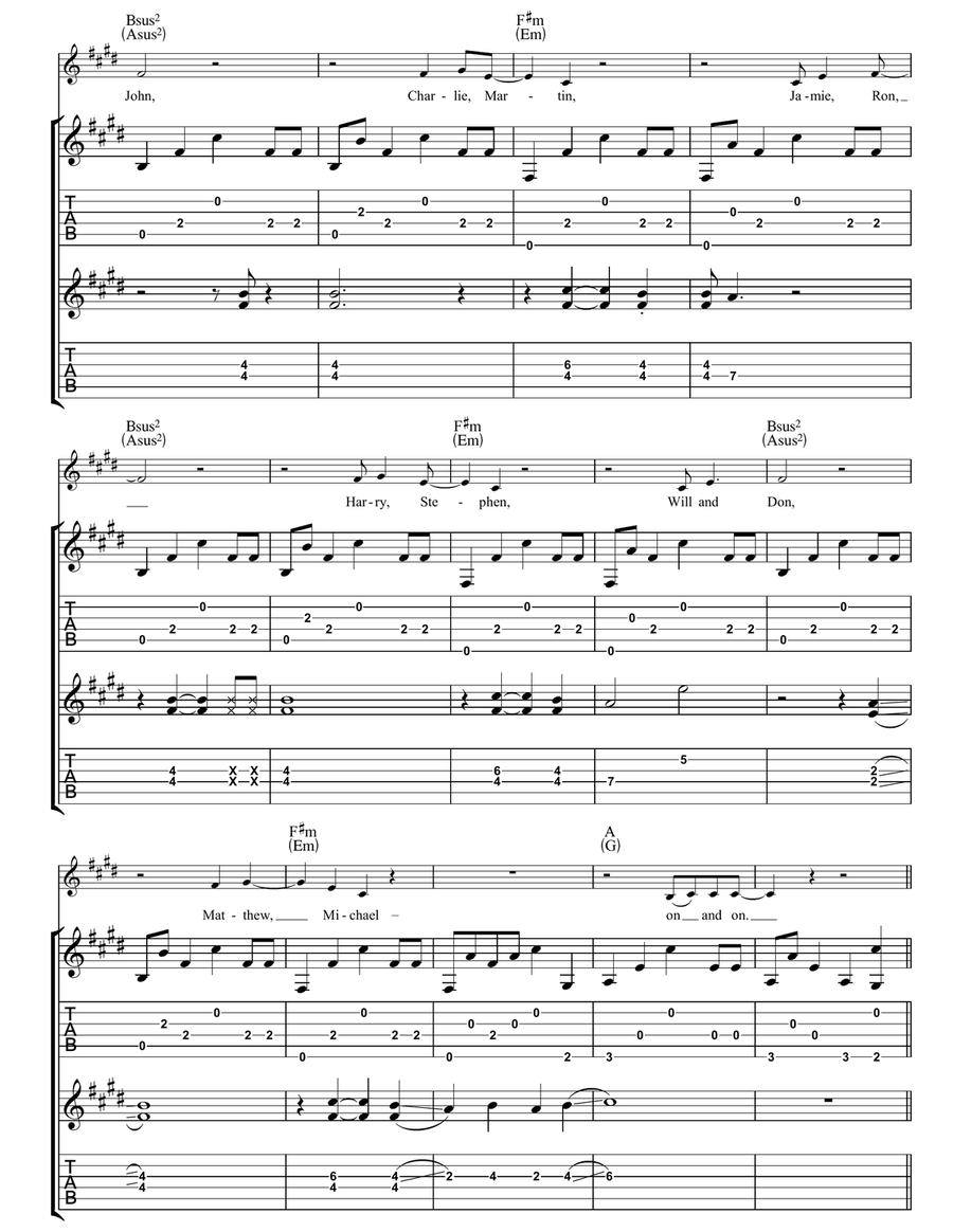 Remembrance Day Guitar Tablature scores gallery preview page 5