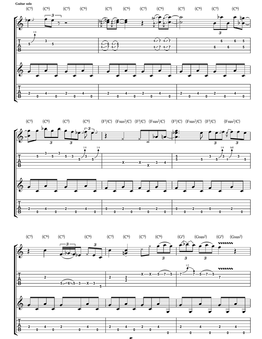 You Can't Beat The House Guitar Tablature scores gallery preview page 5