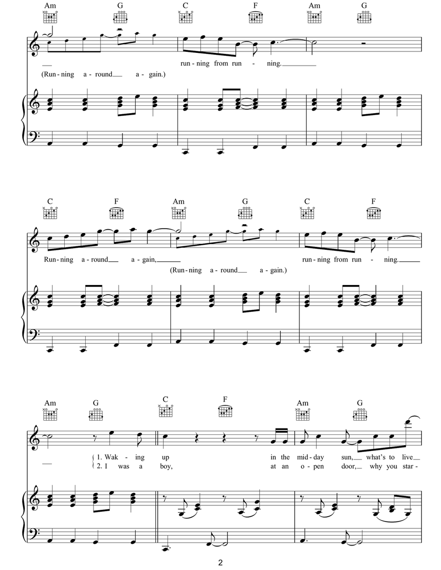 We Are Golden We Are Golden Piano, Vocal, Guitar scores gallery preview page 2