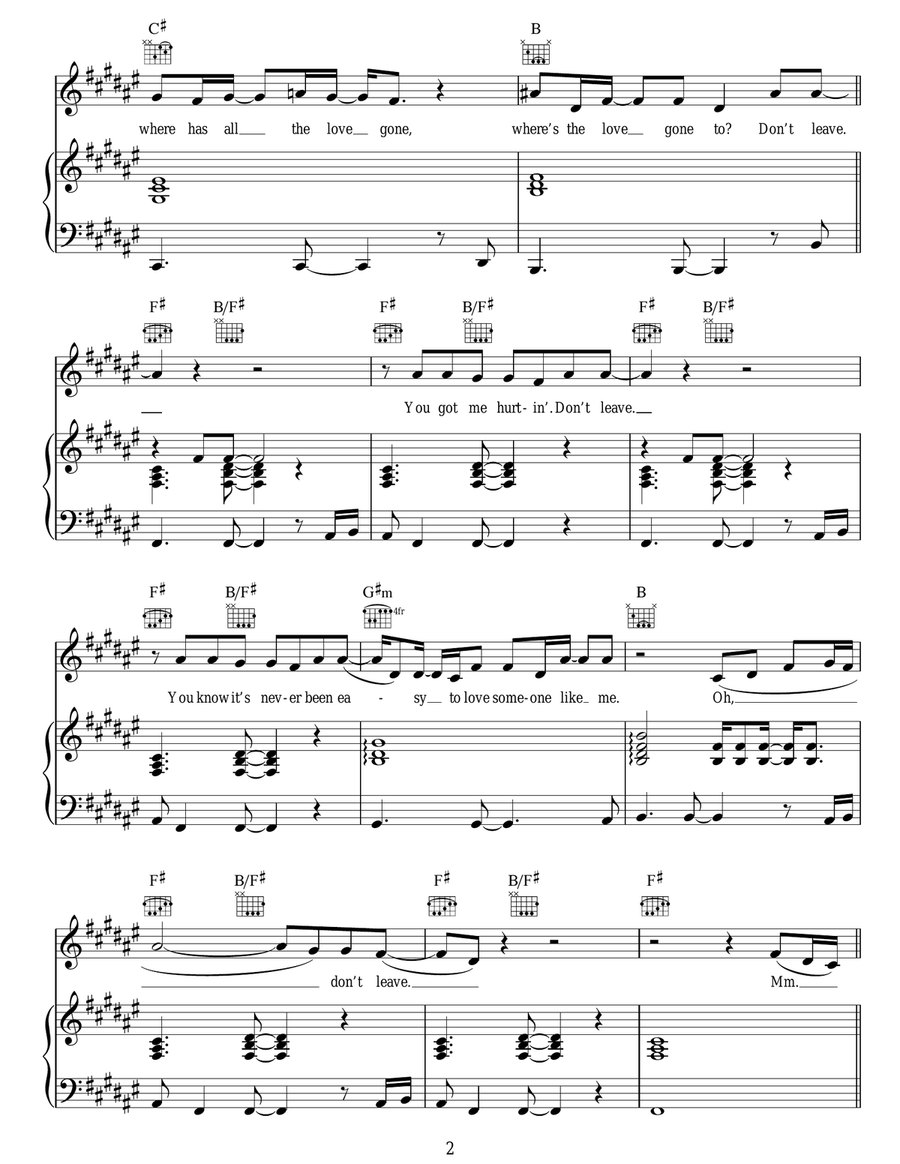 Don't Leave Don't Leave Acoustic Guitar scores gallery preview page 2