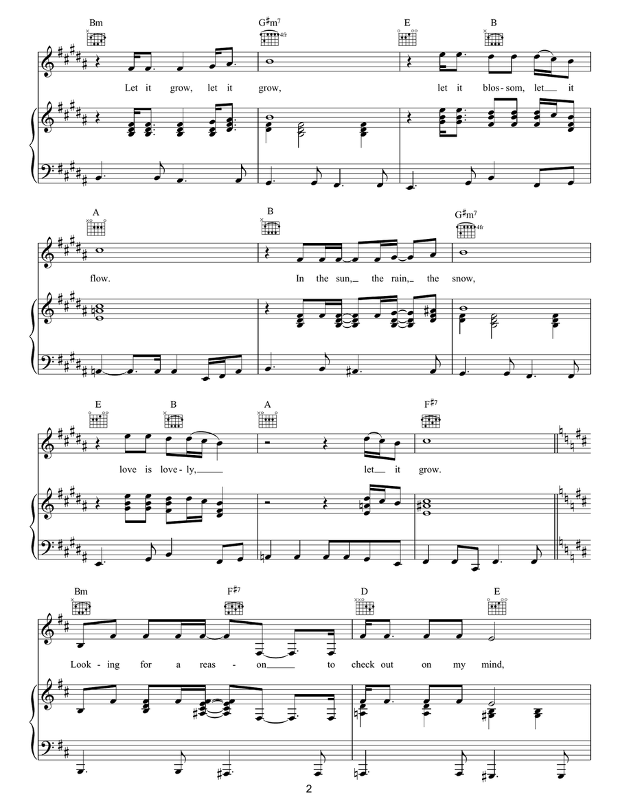 Let It Grow Let It Grow Piano, Vocal, Guitar scores gallery preview page 2