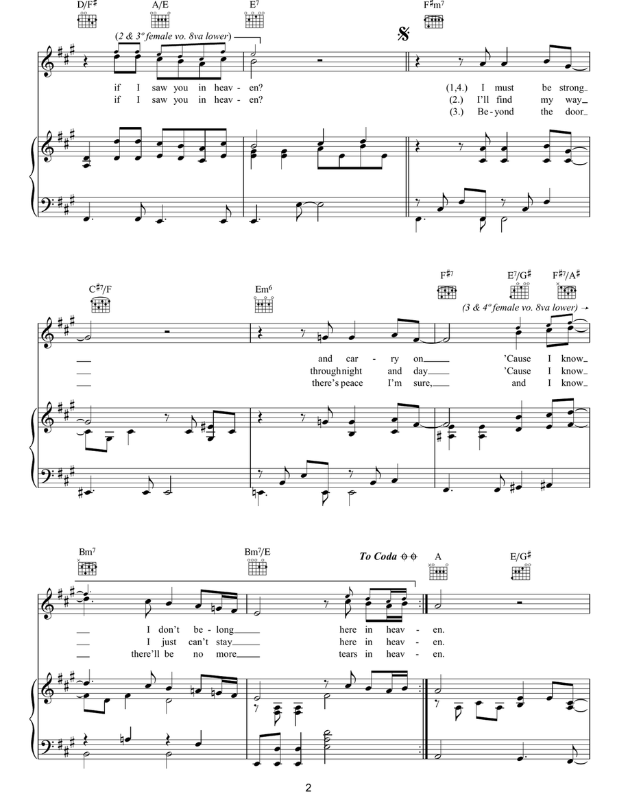 Tears In Heaven Tears In Heaven Piano, Vocal, Guitar scores gallery preview page 2