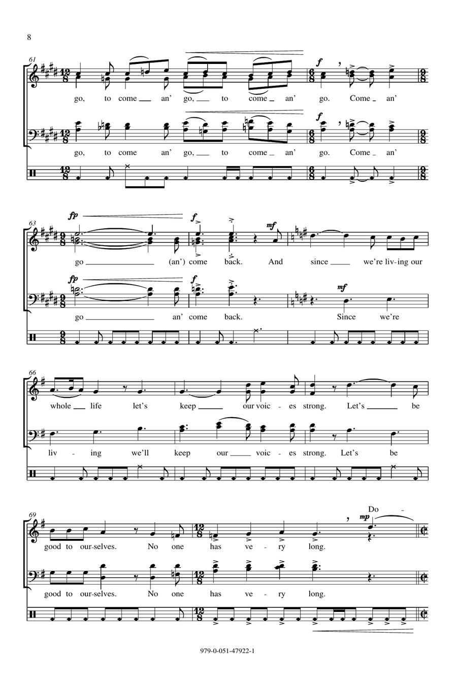 Best To Be Singing In Difficult Times 4-Part scores gallery preview page 6