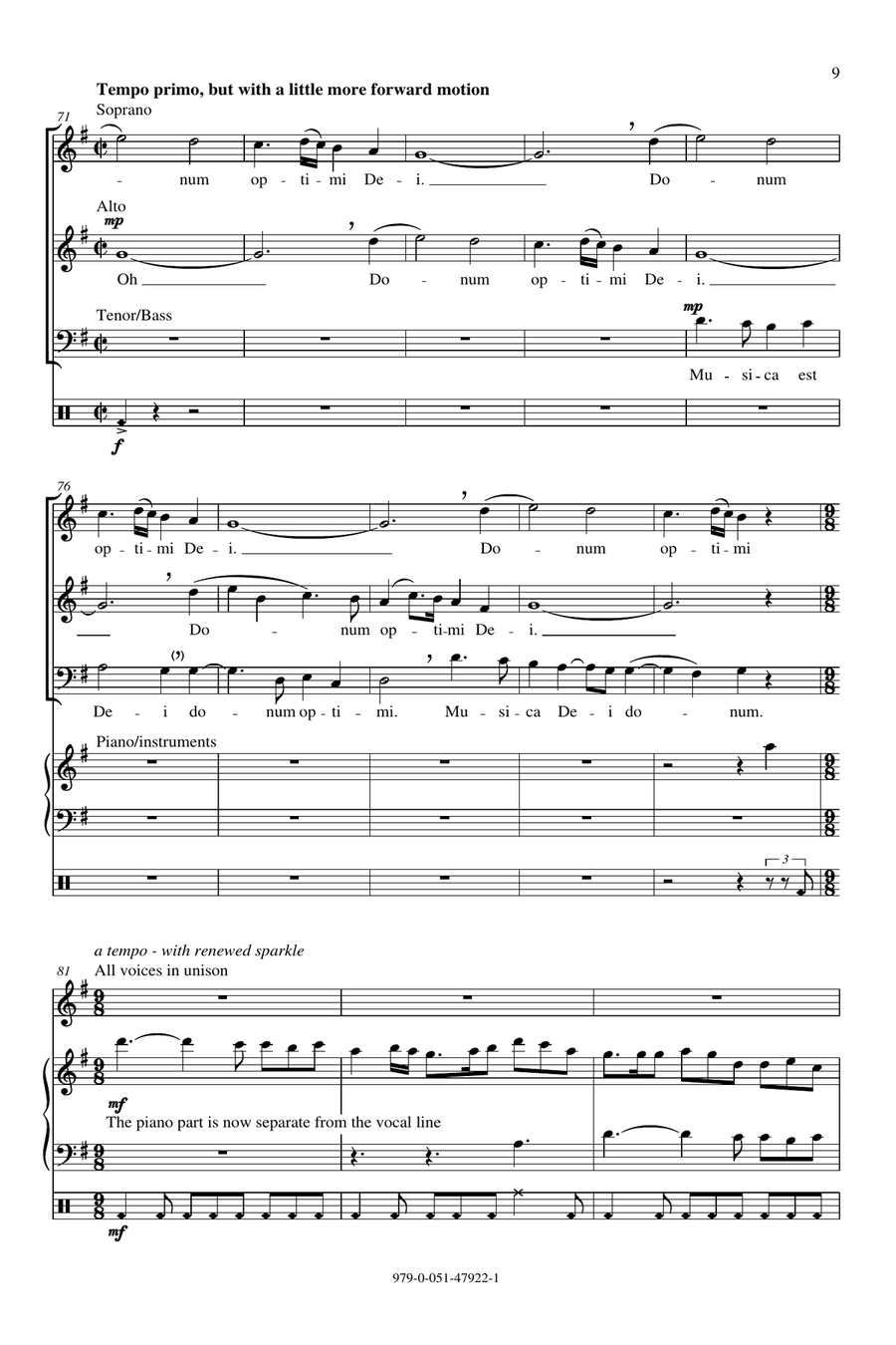 Best To Be Singing In Difficult Times 4-Part scores gallery preview page 7
