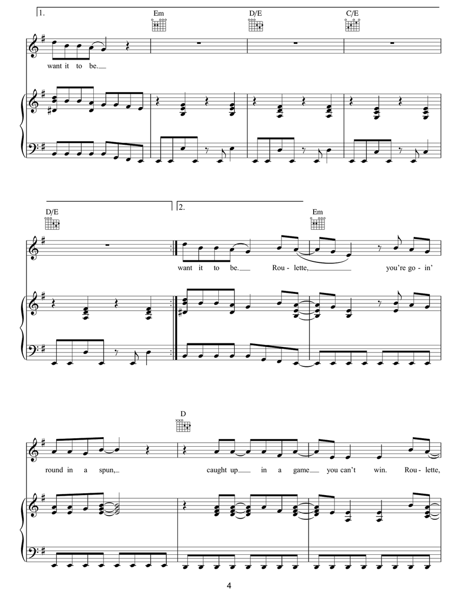 Roulette Roulette Acoustic Guitar scores gallery preview page 4