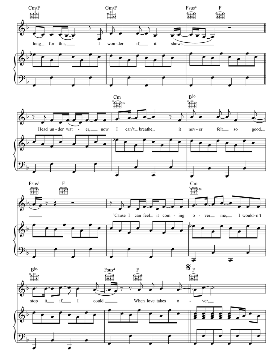 When Love Takes Over When Love Takes Over Piano, Vocal, Guitar scores gallery preview page 2