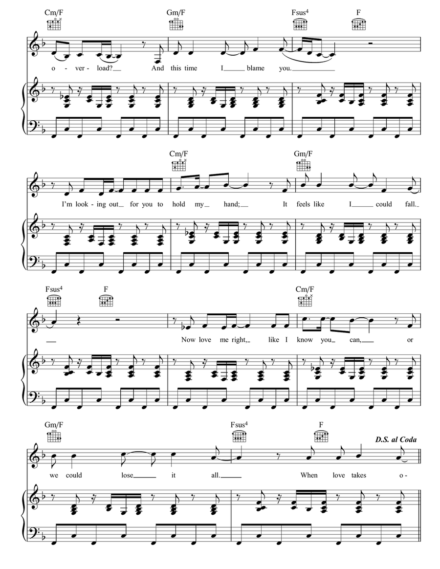 When Love Takes Over When Love Takes Over Piano, Vocal, Guitar scores gallery preview page 4