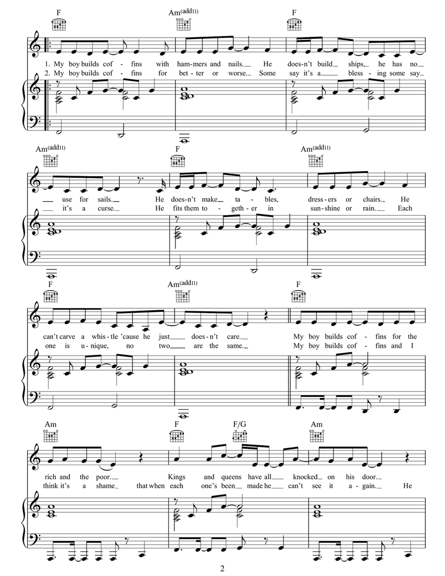 My Boy Builds Coffins My Boy Builds Coffins Acoustic Guitar scores gallery preview page 2