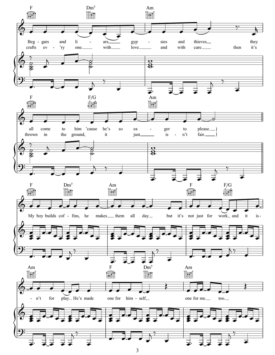 My Boy Builds Coffins My Boy Builds Coffins Acoustic Guitar scores gallery preview page 3