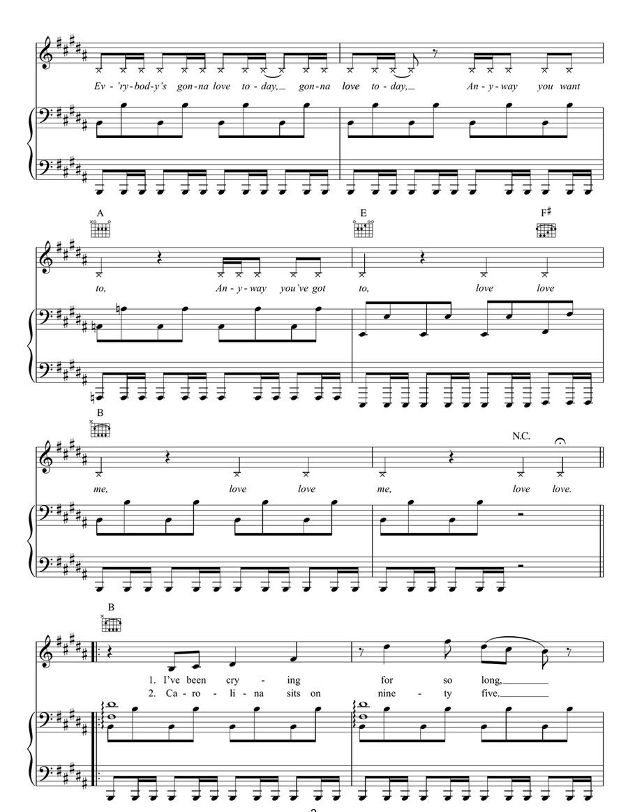 Love Today Love Today Piano, Vocal, Guitar scores gallery preview page 2