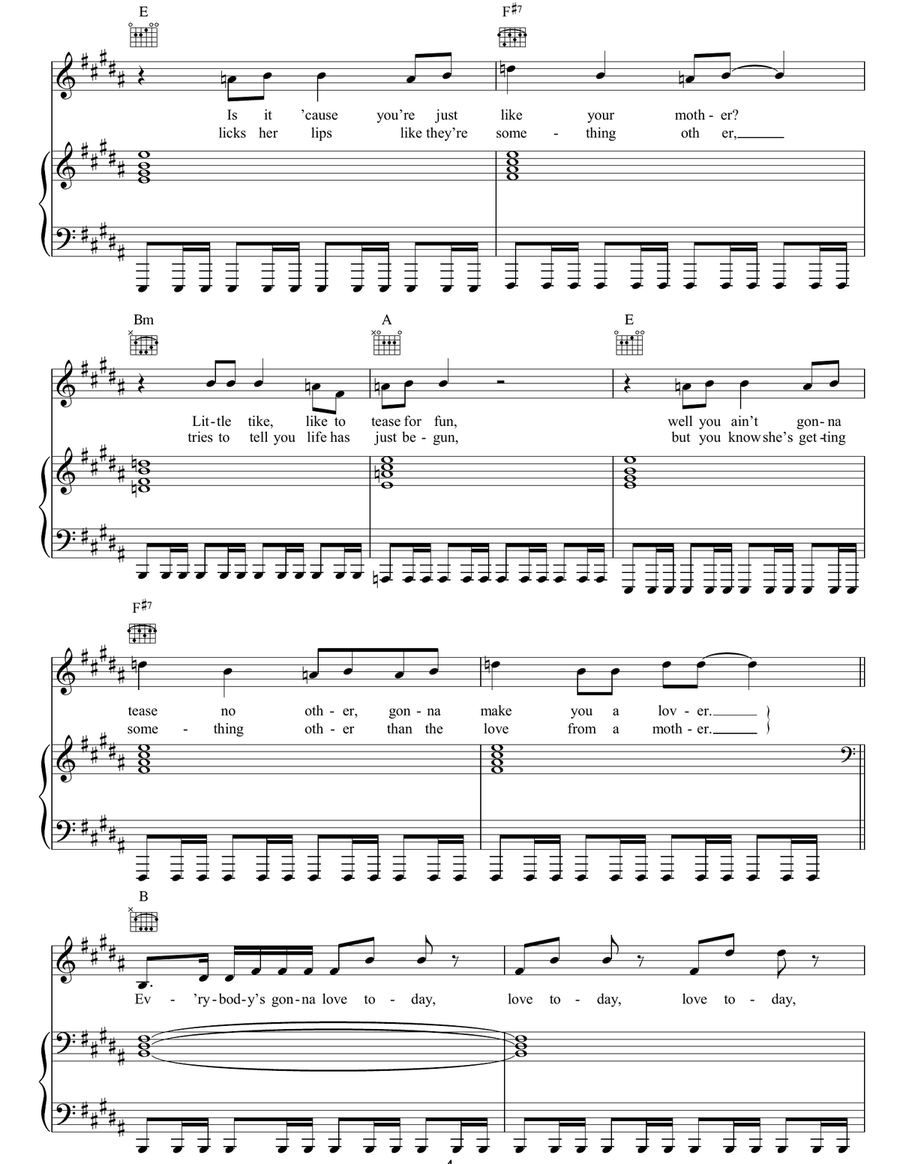 Love Today Love Today Piano, Vocal, Guitar scores gallery preview page 4