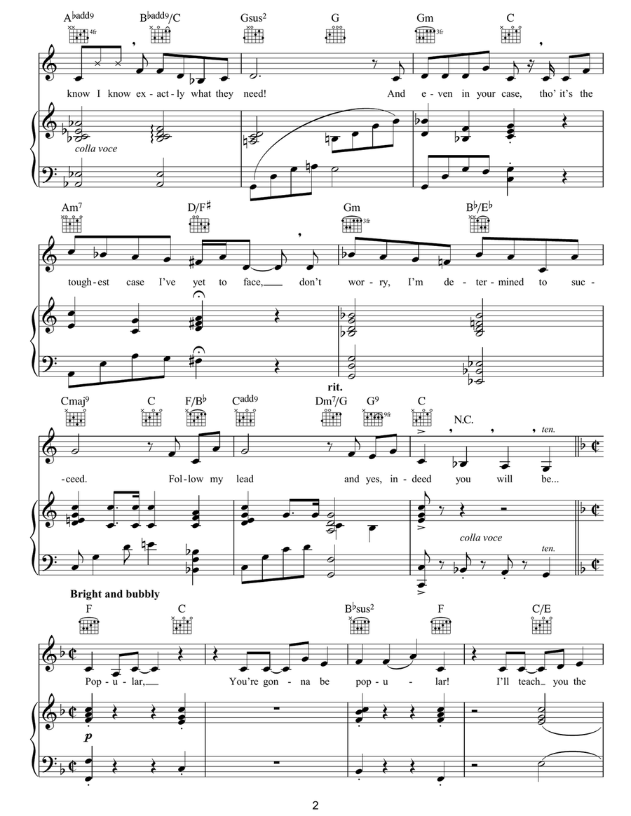 Popular (from Wicked) Popular (from Wicked) Guitar scores gallery preview page 2