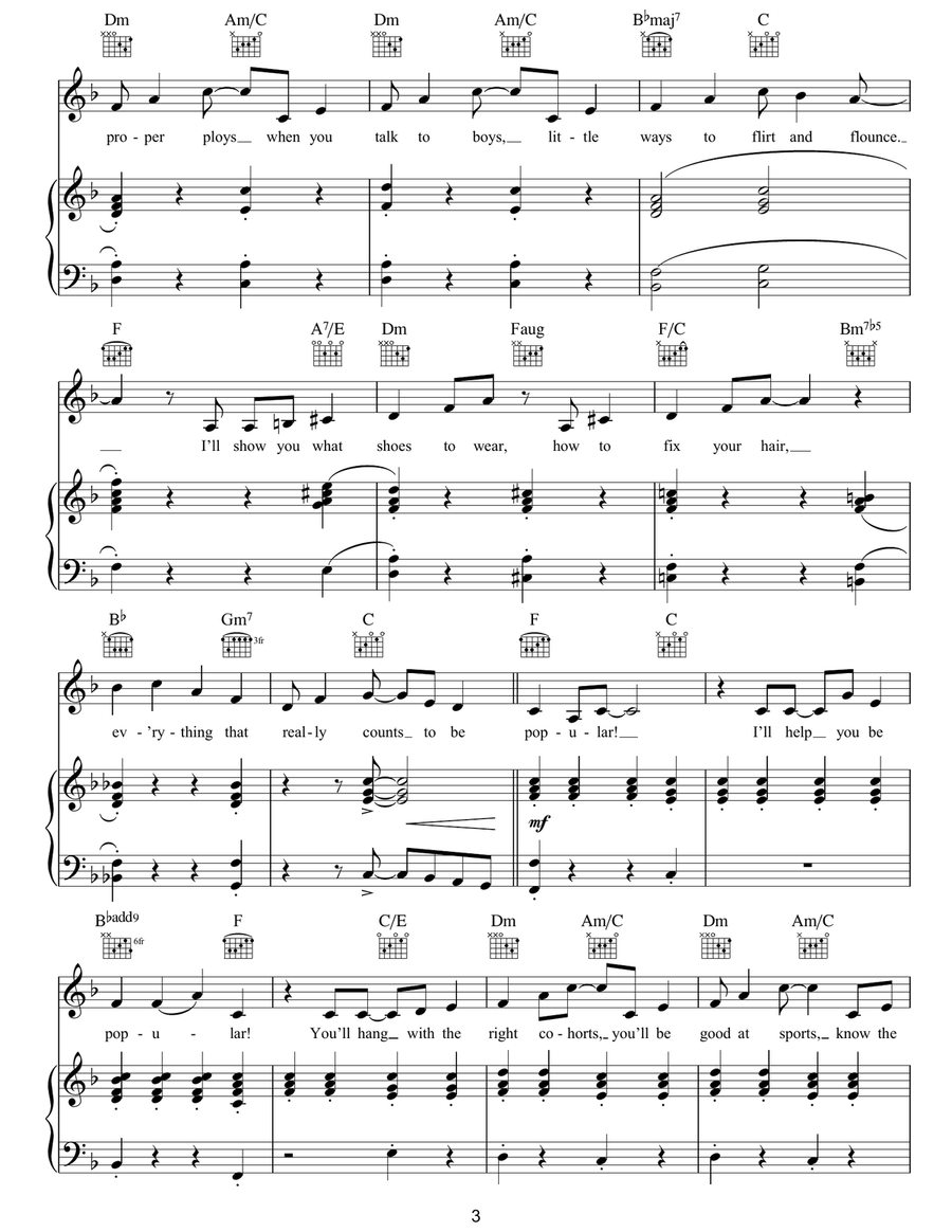 Popular (from Wicked) Popular (from Wicked) Guitar scores gallery preview page 3